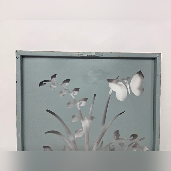 New View Design Lazer Cut Metal Art The Garden Butterfly Plants Blue - Picture 6 of 15